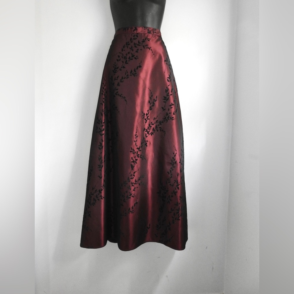 Laura Deep Red and Black Maxi Skirt